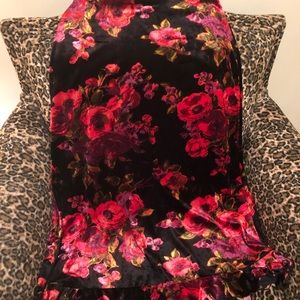 Vintage Betsey Johnson Floral Velvet Skirt